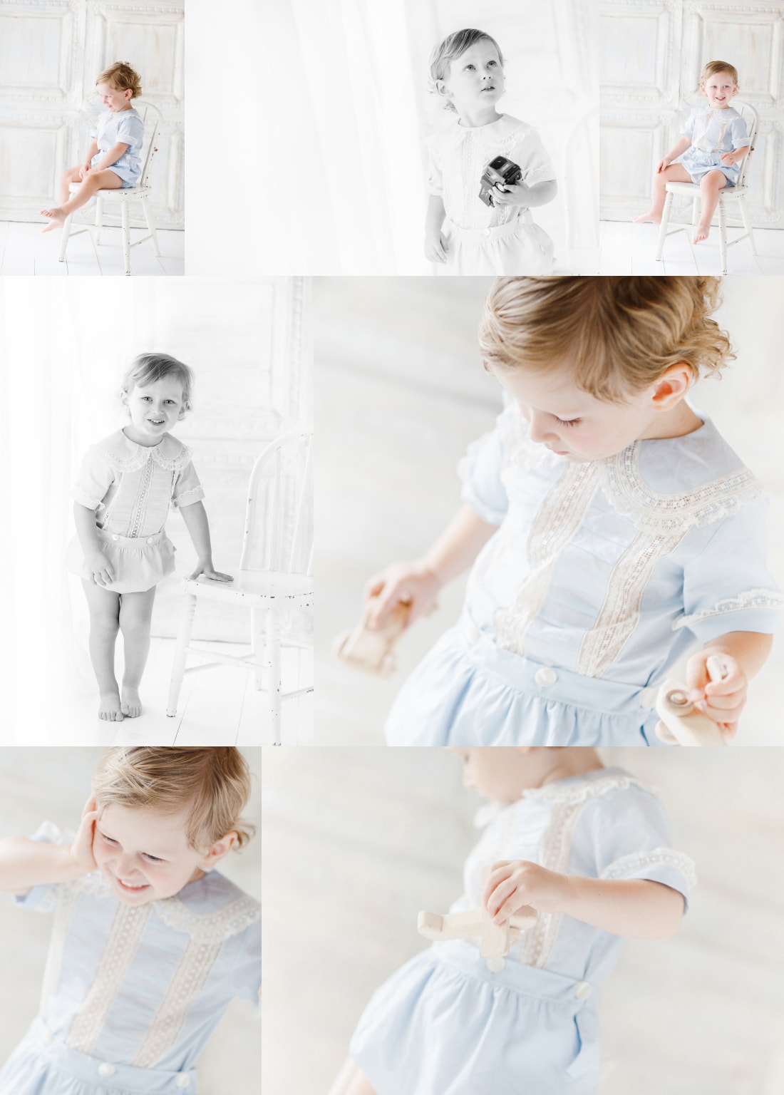 Savannah ga Family photographer. little boy in studio wearing heirloom outfit for portrait