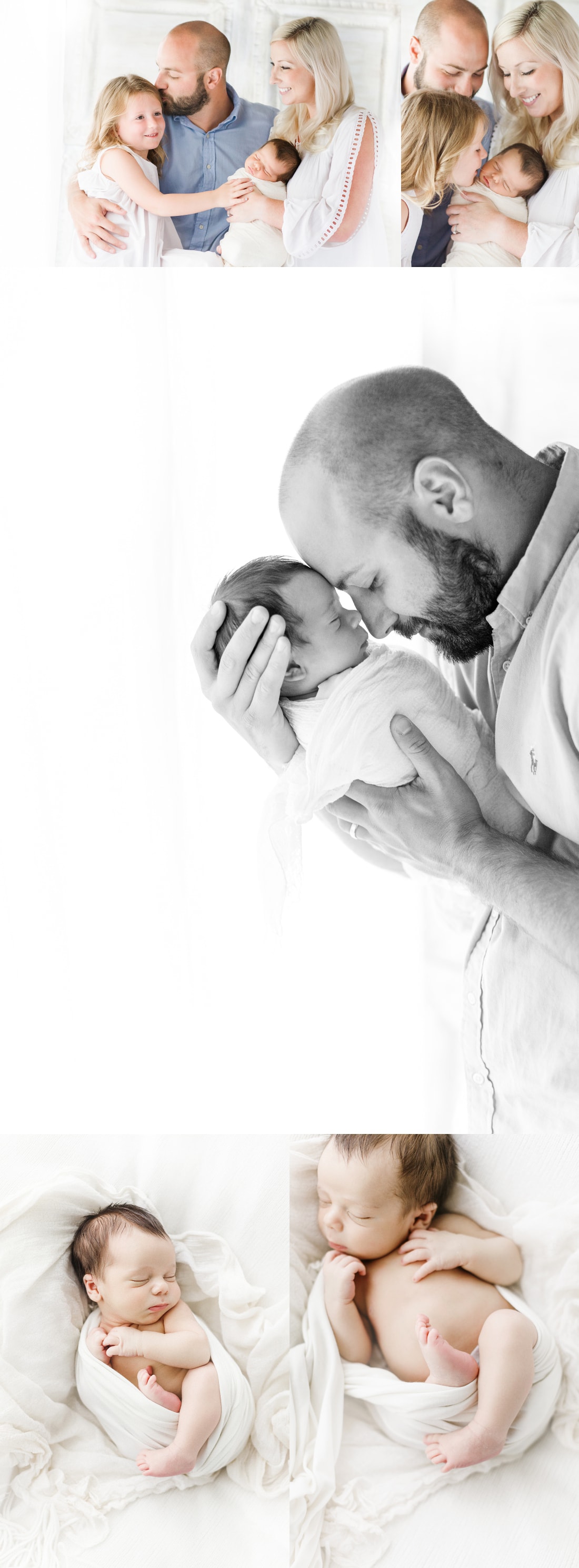 dad and baby and family portraits in photography studio
